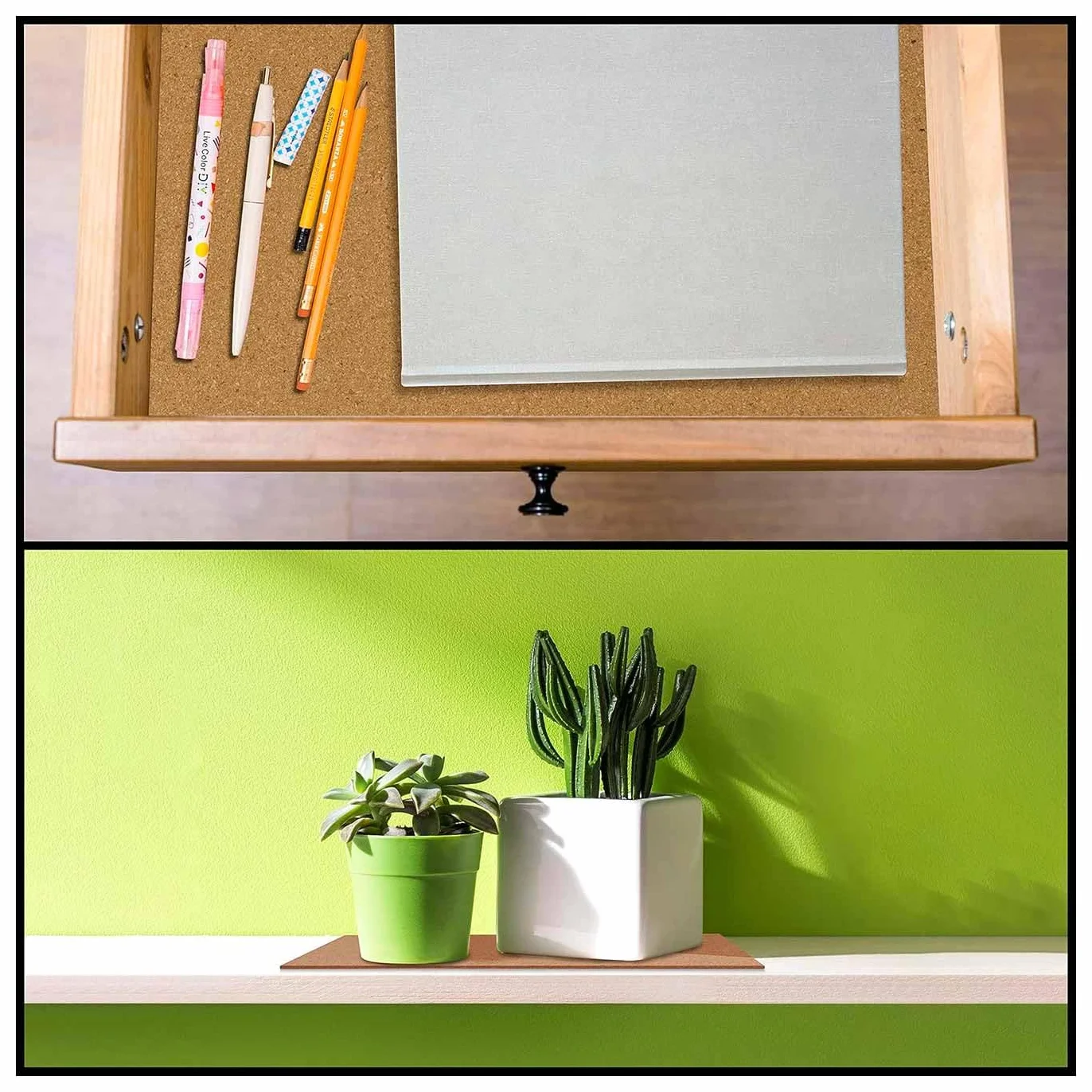 Acan Tradineur - Pack de 3 Láminas de Corcho - Grosor de 2 mm - Ideal para decoración, Manualidades y organización - 30 x 40 cm