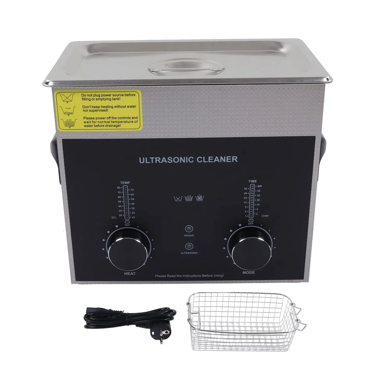 Limpiador Ultrasónico, Limpiador Ultrasónico de Relojes de Plástico de Larga Duración 3L para Suministros de Laboratorio (Enchufe de la UE AC220V)