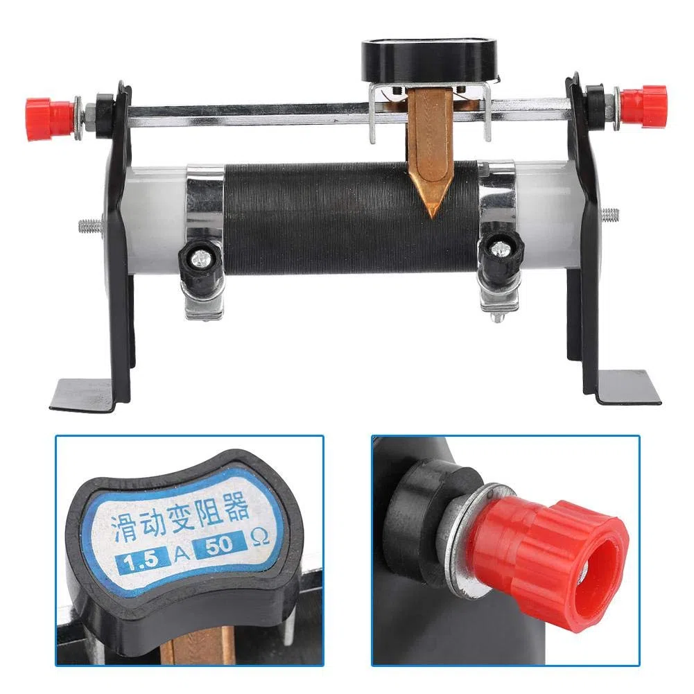 Rheostato Deslizante 1,5A 50Ω Herramienta de Laboratorio para Investigación de Resistencia Eléctrica en Metal, Dispositivo de Control de Corriente para Aplicaciones Científicas y Educativas