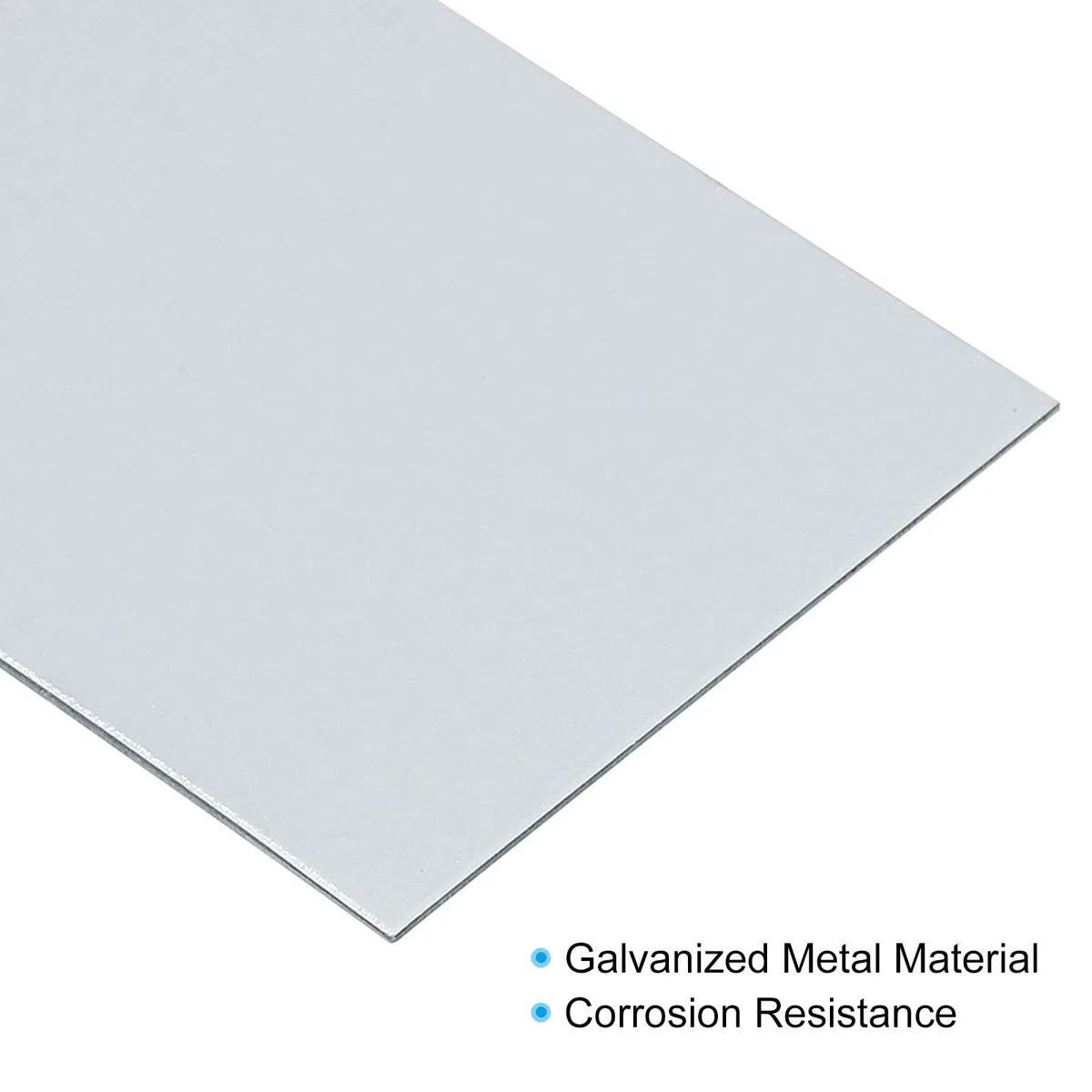 PATIKIL 5 Láminas de Acero Galvanizado, Placas de Acero Galvanizado de 10x5 cm y 0,8 mm de Grosor para Reparación de Tejados, Fijación, Manualidades y Proyectos de Bricolaje