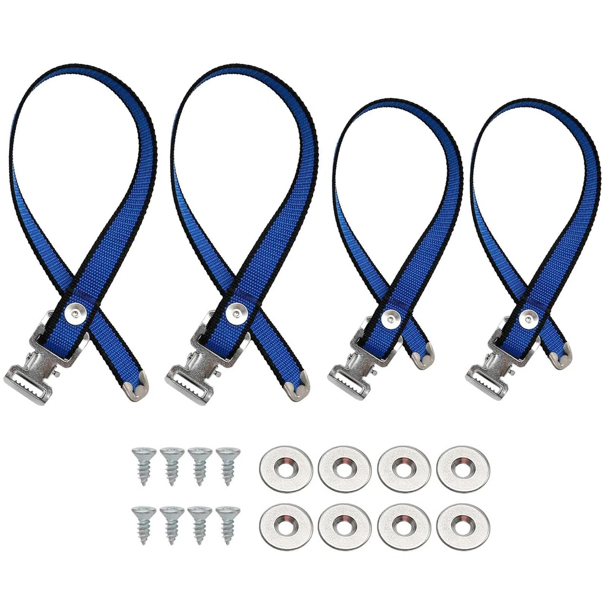 Correas para bandas para piernas de zancos para paneles de yeso, 4 piezas - Kit de fijación de pies de nailon ajustable | Correas de repuesto con 8 tornillos y 8 arandelas, accesorios duraderos para z