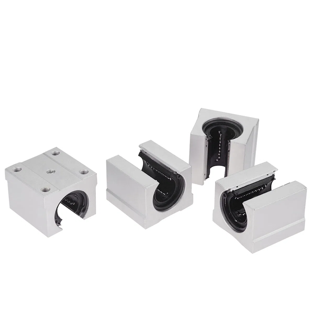 4 rodamientos lineales SBR20UU,20 mm de aluminio abierto rodamientos de bolas lineales bloque deslizante para riel lineal SBR20