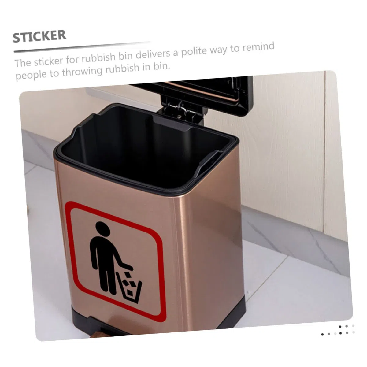 HOMSFOU 6piezas Pegatinas Decorativas Para Cubos De Basura Autoadhesivas Resistente Para Uso Casa y Oficina Fácil De Pegar y Quitar Diseños Creativos Para Personalizar Espacios