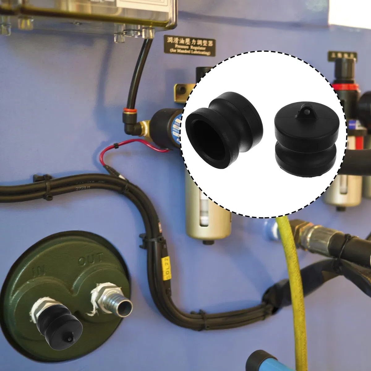 BETOOKY Acoplamiento Camlock Pp Dn50 2 Pulgadas 2 Piezas, Tapón Antipolvo de Bloqueo de Leva, Adaptador de Ranura para Accesorios de Manguera Hidráulica y Fontanería Industrial