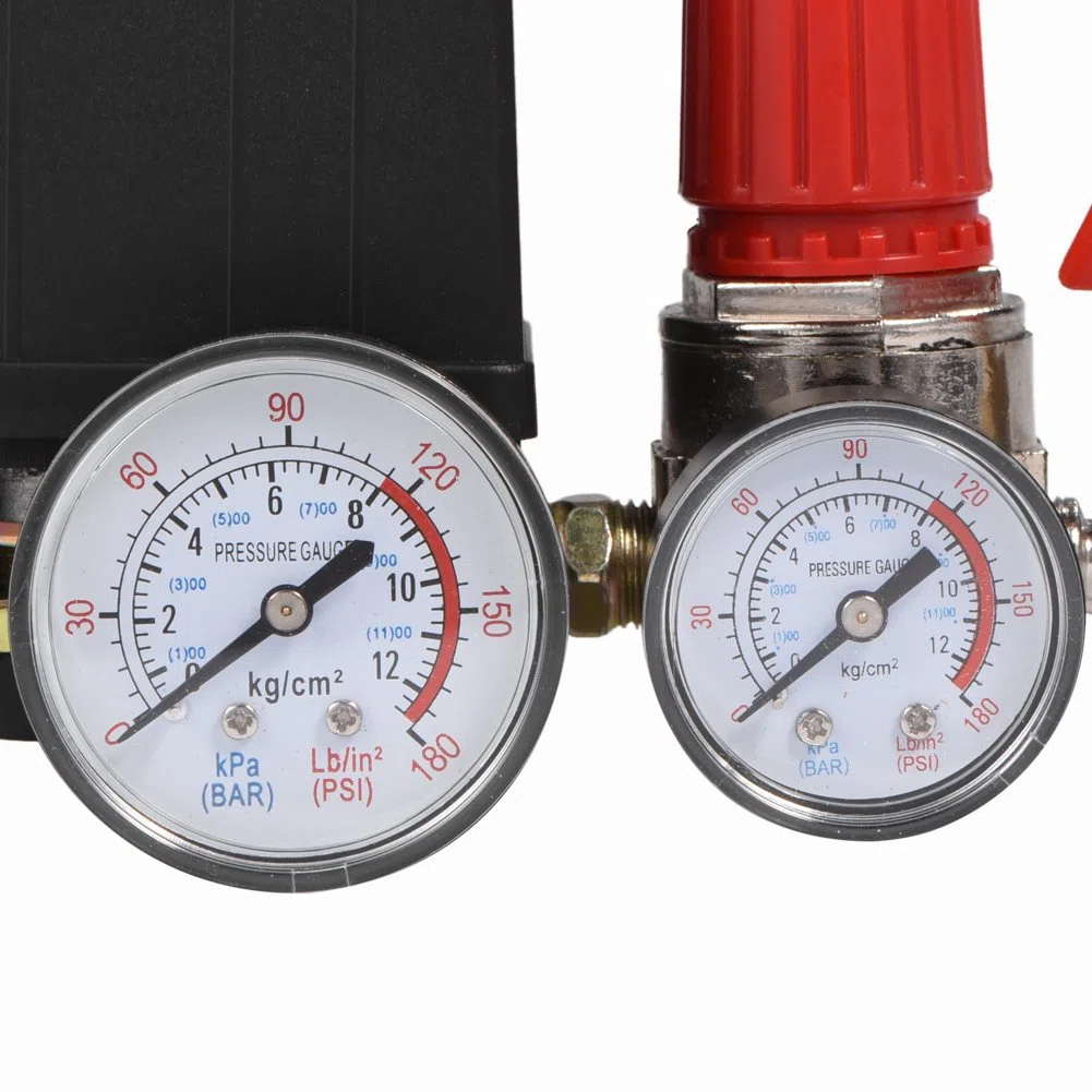 Artillery Pressostat De Compresseur D'air, Compresseur D'air Durable Régulateur De Soupape De Commande De Pressostat De Compresseur D'air De Petite Taille Avec Manomètres Pour Une Décompression Rapide