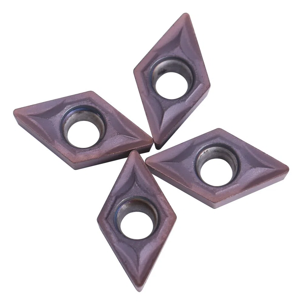 10pcs Insertos de Carburo de Diamante CNC Cortador de Insertos Cuchillos de Inserción de Máquina de Torno Fresado DCMT070202 para Acero Semielaborado