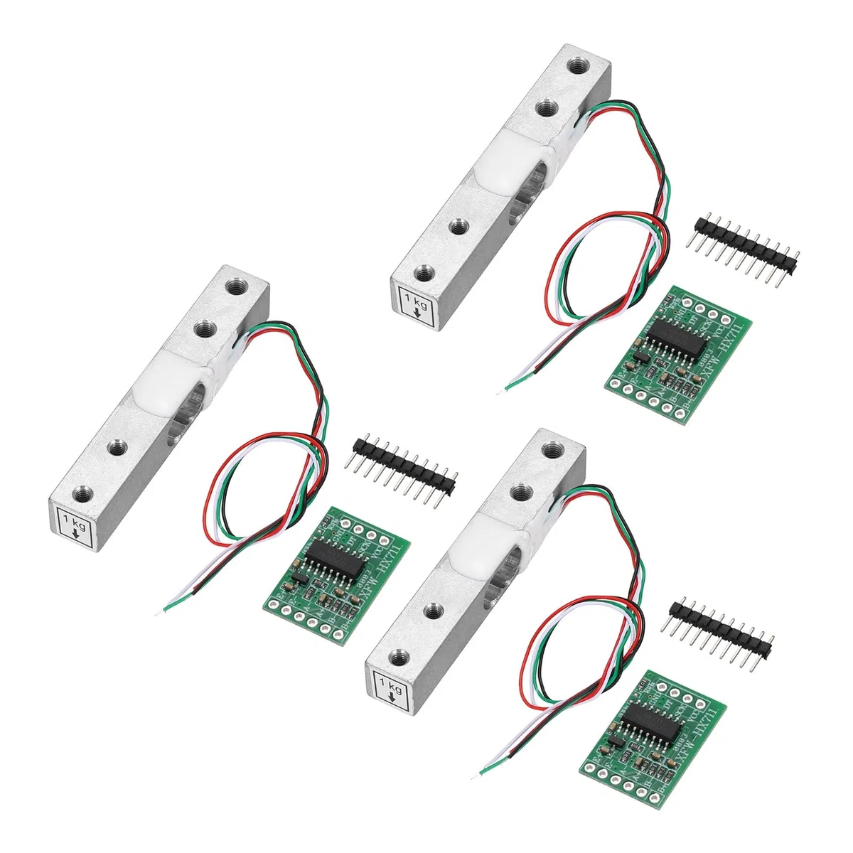 QUARKZMAN 3 Juego De Celdas De Carga Digitales Sensor De Peso 1KG + Módulo HX711 Sensor De Pesaje 24 Bits Precisión A/D doble Canal 16x24mm Para Kit De Báscula De Cocina