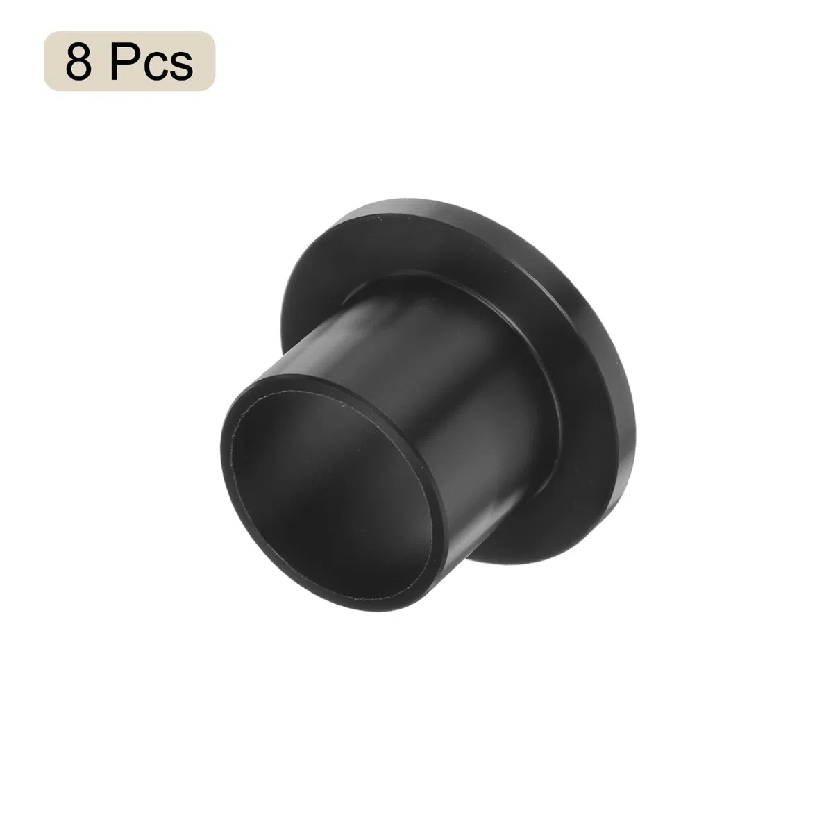 QUARKZMAN 8Pcs Cojinetes de Manga Bridados de Plástico 20mm de Diámetro Interior x 23mm de Diámetro Exterior x 21mm de Longitud Negro Cojinetes de POM