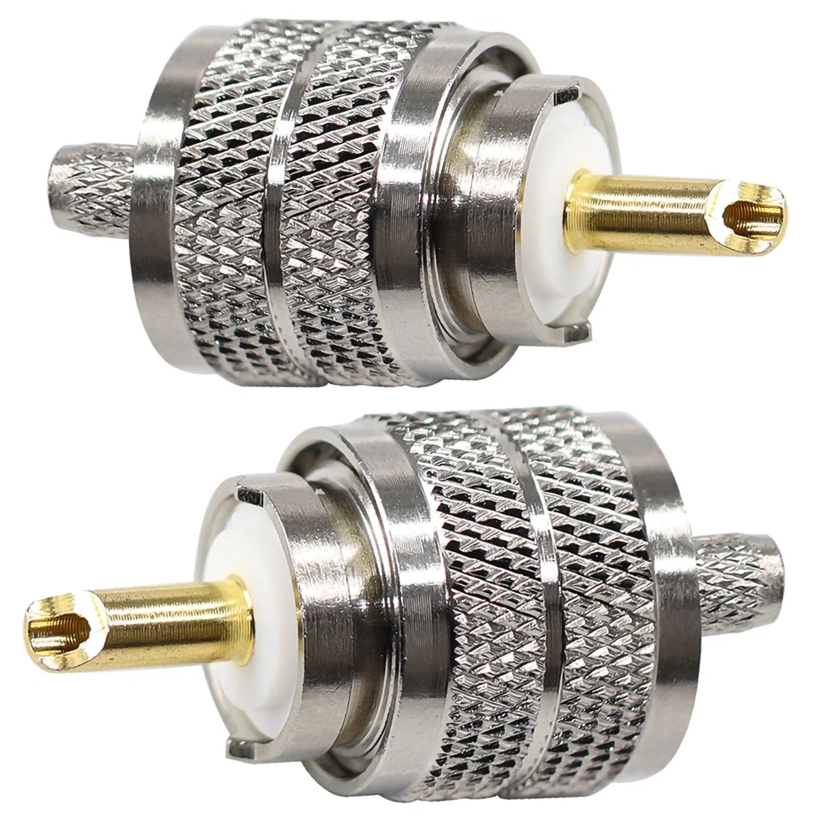 TUOLNK SO239 Conector Paquete de 10 PL259 Enchufe Macho Adaptador Coaxial Crimp SO239 PL-259 Conector RF para RG58 RG142 Compatible con Antena de Radio CB Ham