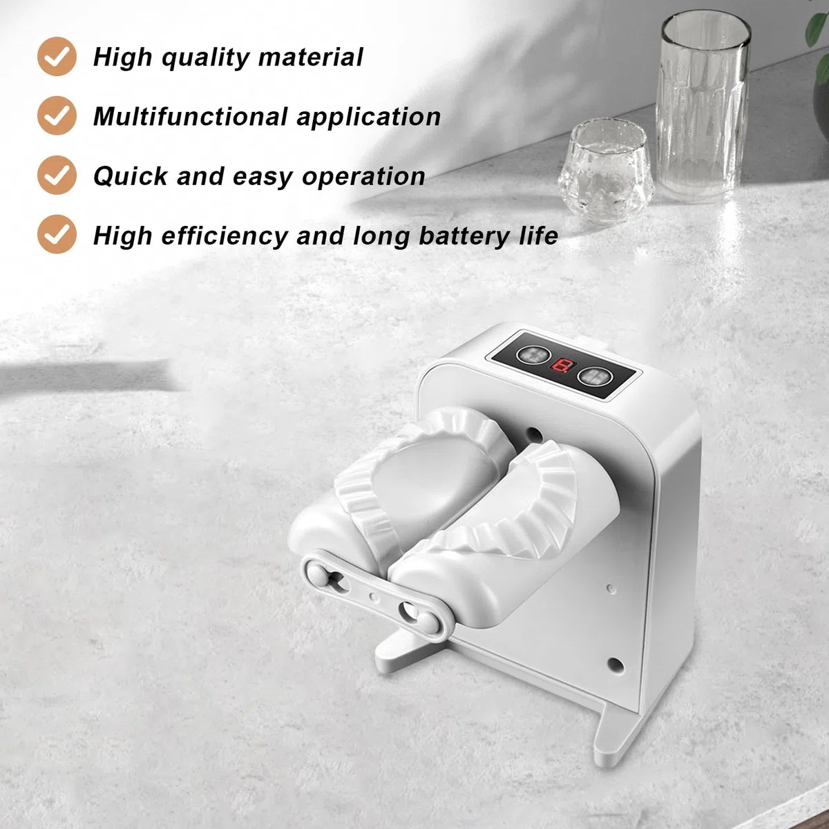 Ravioli Former Dumpling Maker Automático, Eléctrico Ravioli Moldeador, Moldeador de Masa, Moldeador Eléctrico, Máquina Automática para hacer albóndigas rápida y cómodamente