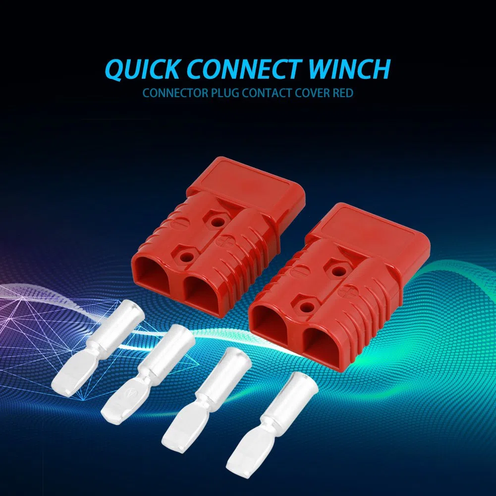 2 conectores de conexión rápida para batería de cabrestante de 12 x 9 x 3, 175 A, 600 V, color rojo, conector de conexión rápida con 4 accesorios