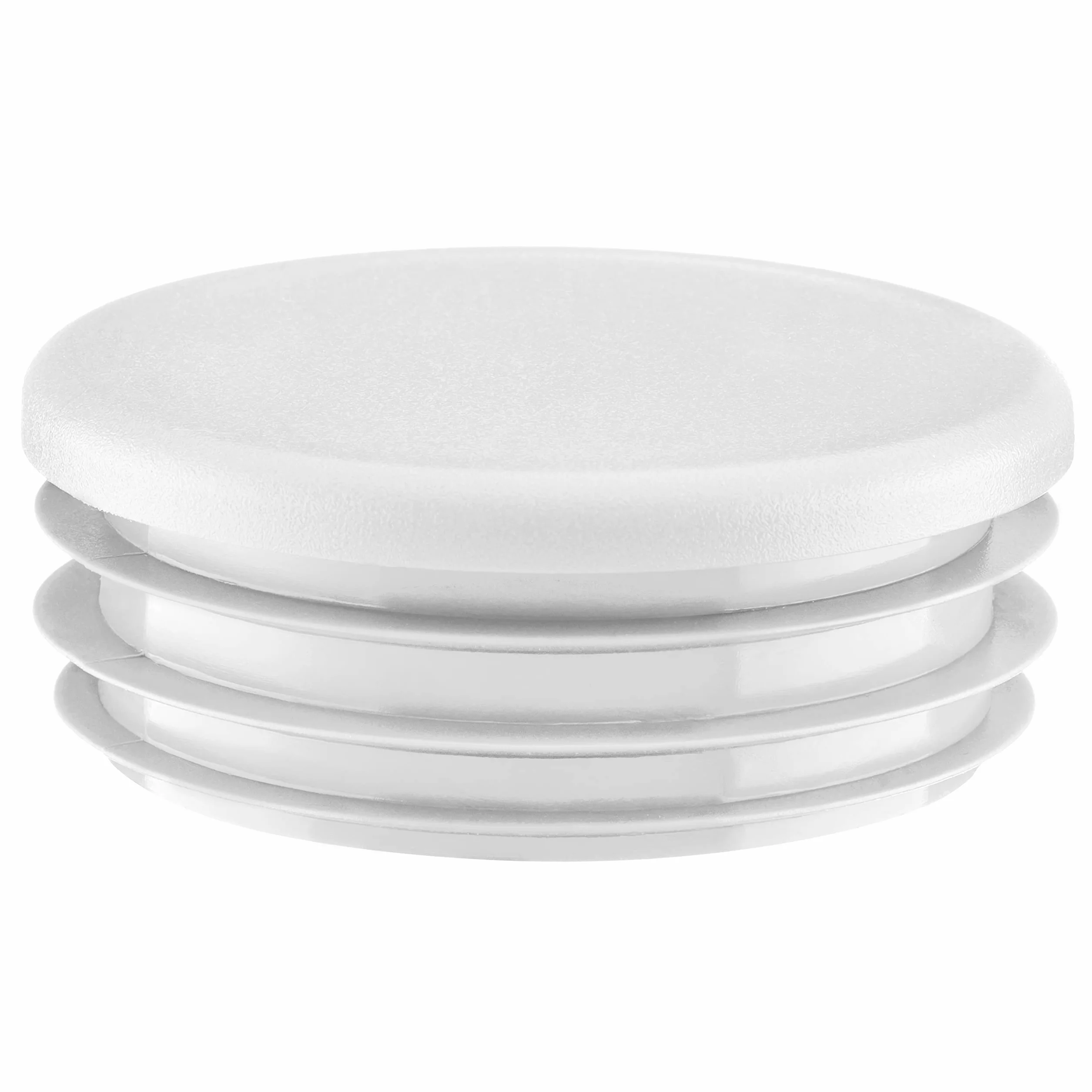 EMFA Tapa de Tubo Redonda Acanalada 120 mm Bianco - 1 Pieza de Plástico para Tubo de Acero - 12 cm