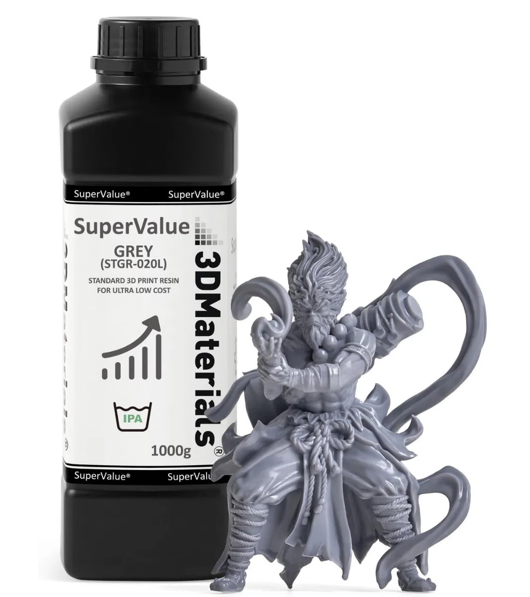 SuperValue Resina para impresora 3D para impresión de bajo costo, fabricada en Corea por 3DMaterials (1000g, Gris)