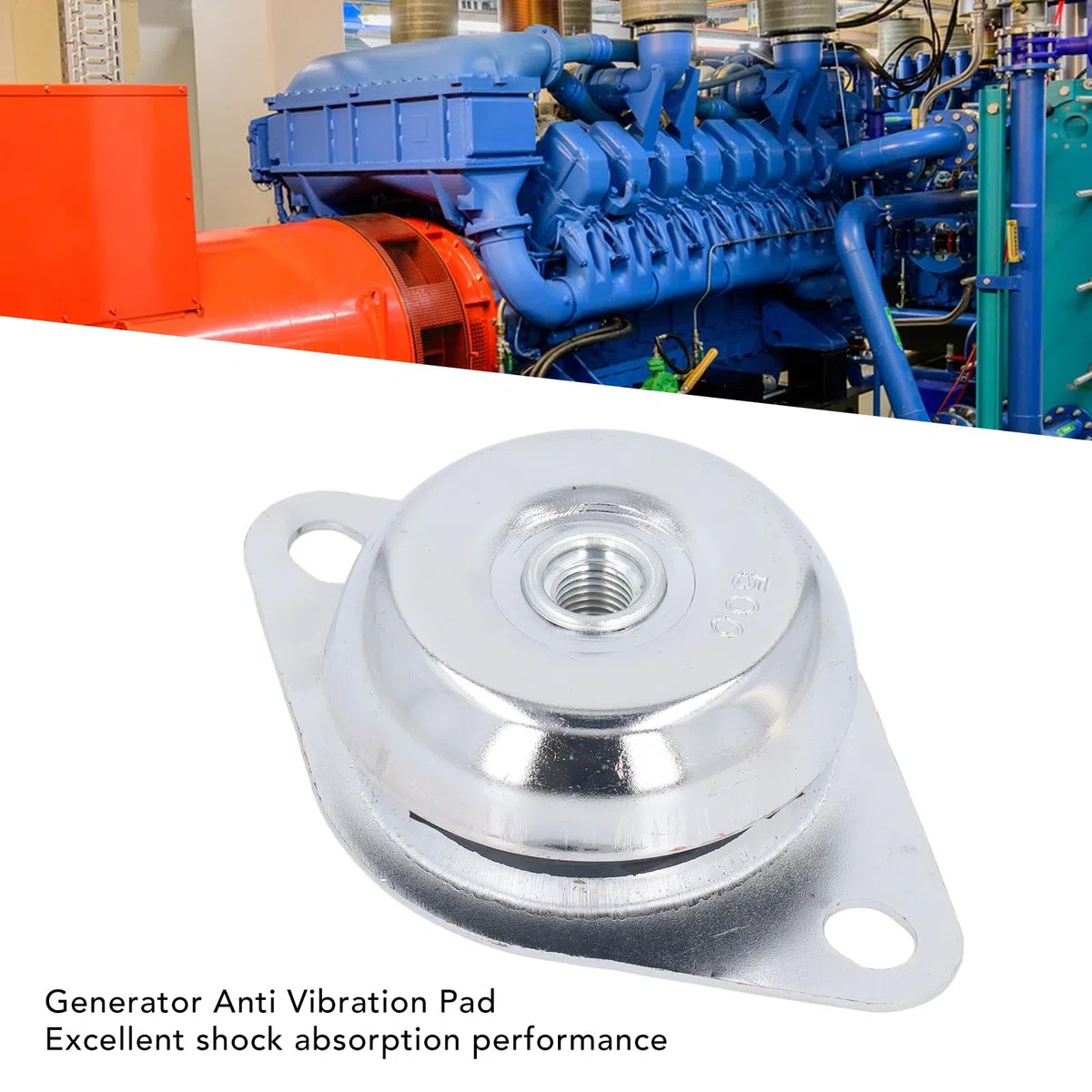 Almohadilla Antivibración Del Generador, Acero Inoxidable y Caucho, Aislador de Vibración Del Amortiguador de Choque de Capacidad de Carga de 500kg para Grupo Electrógeno Mecánico M16