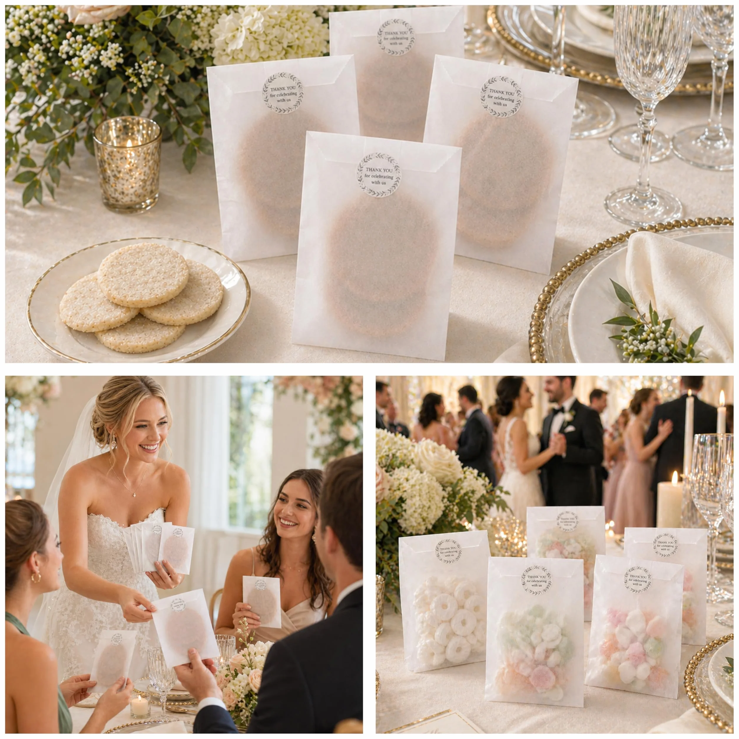 Quotidian Blancas Plano Mediano Wax Bolsas Papel Glassine 4" x 6" (10 x 15,2cm) Paquete de 100 - Buffet Craft Supplies Negocios Recuerdos Petals Semillas