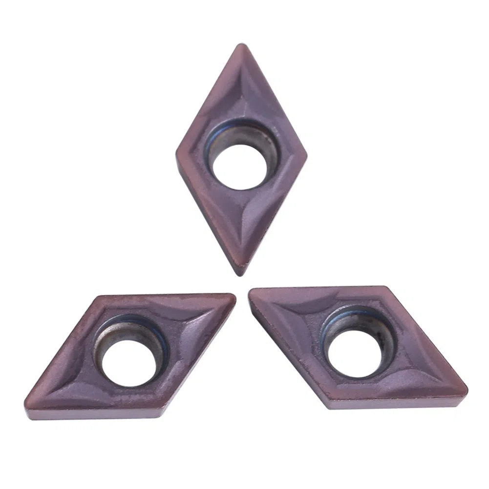 10pcs Insertos de Carburo de Diamante CNC Cortador de Insertos Cuchillos de Inserción de Máquina de Torno Fresado DCMT070202 para Acero Semielaborado
