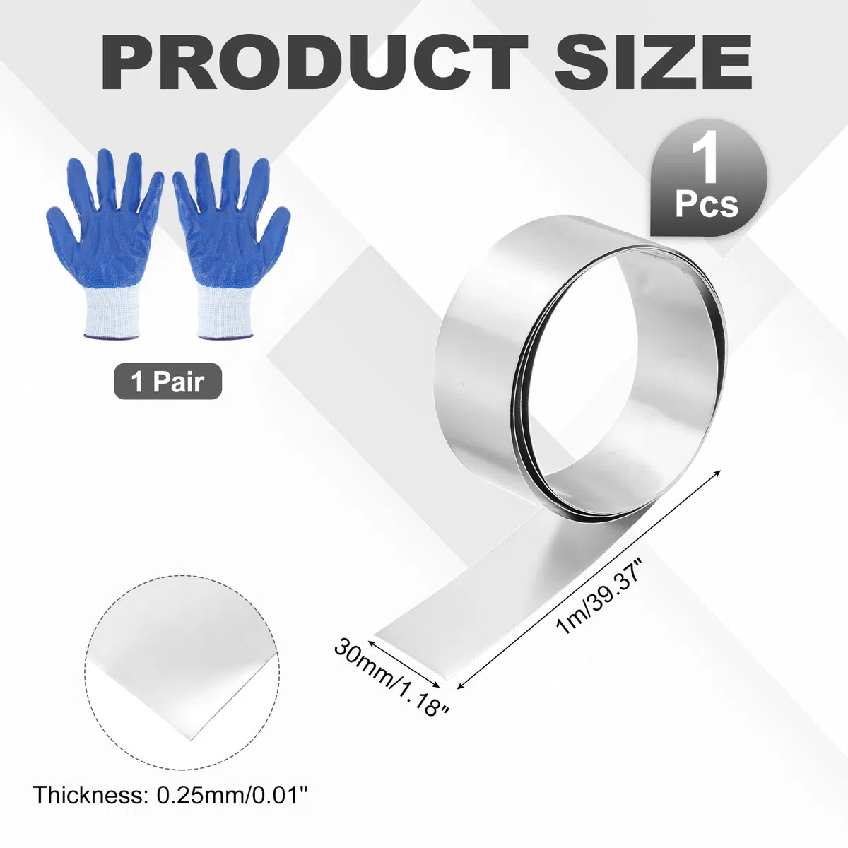 QUARKZMAN Lámina De Acero Inoxidable 304 En Rollo 0.25mm X 30mm X 1m Tira Metálica Placa De Acero Inoxidable Lámina Para Manualidades Equipos Electrónicos De Cocina Color Plateado