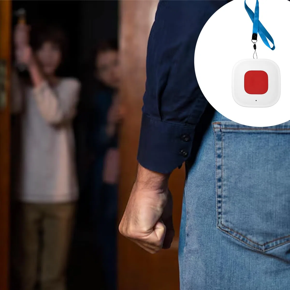 Alarma personal para personas mayores con botón de emergencia, llamada inteligente, wifi de 2,4 GHz, ideal para el dormitorio de personas mayores y el hogar.