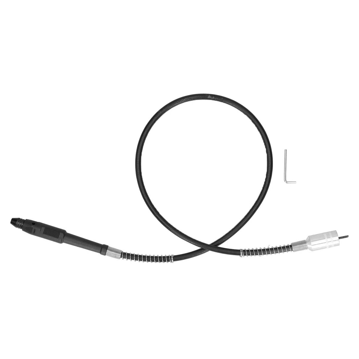 Eje flexible de 110 cm, accesorio de adaptador de eje flexible, mandril de cable de extensión de eje flexible de taladro eléctrico M19 x 2 mm / 0,08 ", con llave, para herramientas rotativas