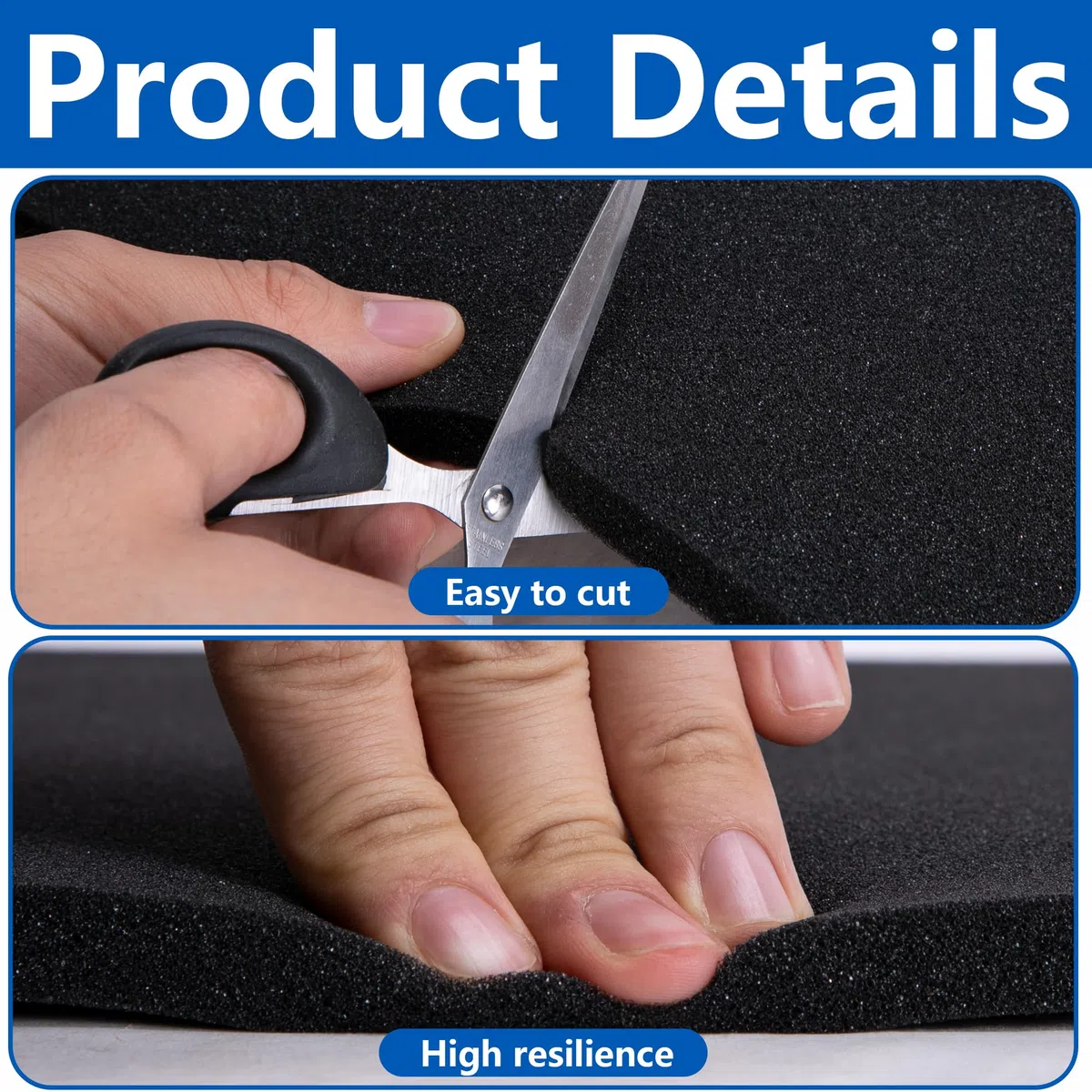 4 piezas de espuma de 400 x 300 mm para maletines de protección – Inserto de espuma para mesa de trabajo – Aislamiento – como herramienta para cortar tú mismo, altura: 12,7 mm