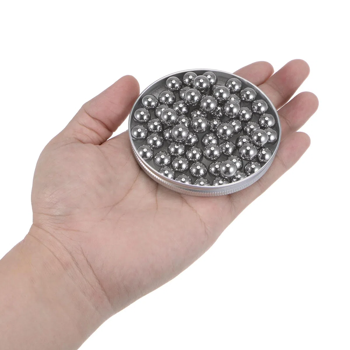 sourcing map 80uds Precisión Bolas 10mm Diámetro G10 Cromo Acero Bolas para Rodamientos, Plata