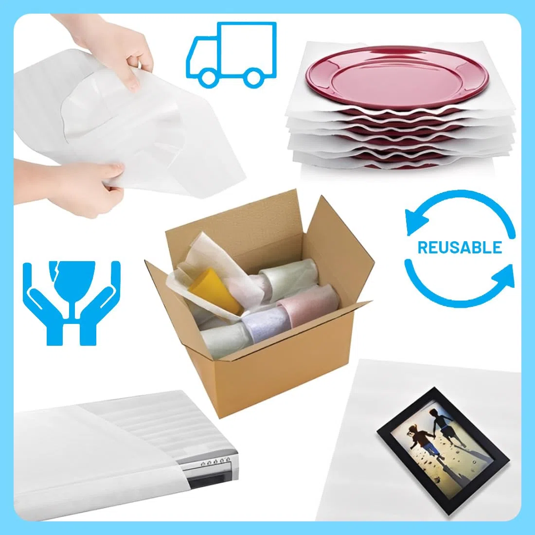 Cajas Mudanza, 100 Piezas 20x20cm Espuma Embalaje, Mudanza, Embalaje Mudanza, Papel De Embalar, Für Cajas Platos Vasos Transporte