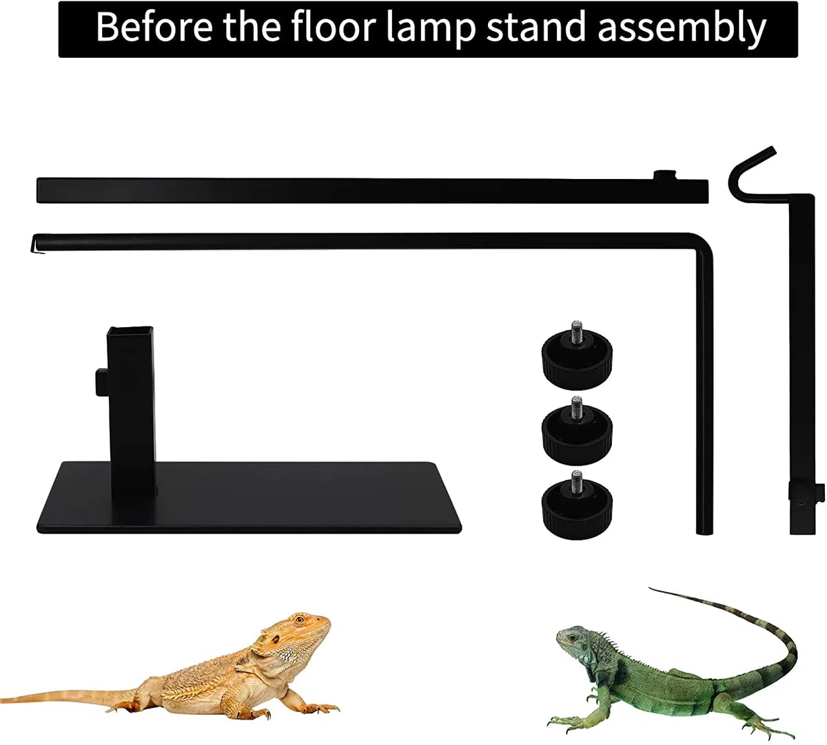 Soporte de Lámpara de Reptil, Soporte para Mascotas Soporte de Luz Reptiles de Altura Ajustable, Adecuado para Reptiles, Tortugas, Dragones Barbudos, Ciempiés Vidrio de Araña Contenedores