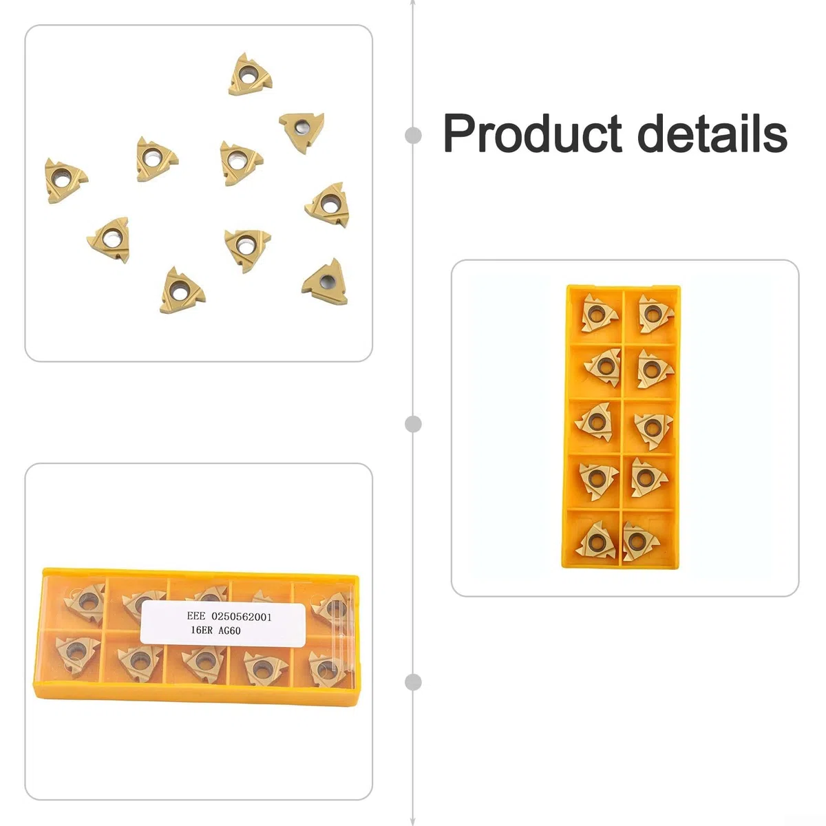 16ER AG60 BMA Insertos indexables 10pcs carburo de tungsteno para mecanizado de rosca de torno CNC