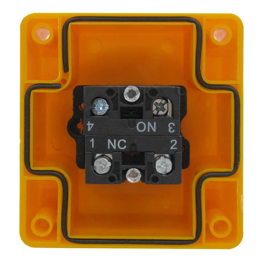 Caja roja del interruptor de la seta de la emergencia 22m m AC 660V 10A 1NC 1NO con señal de parada de emergencia