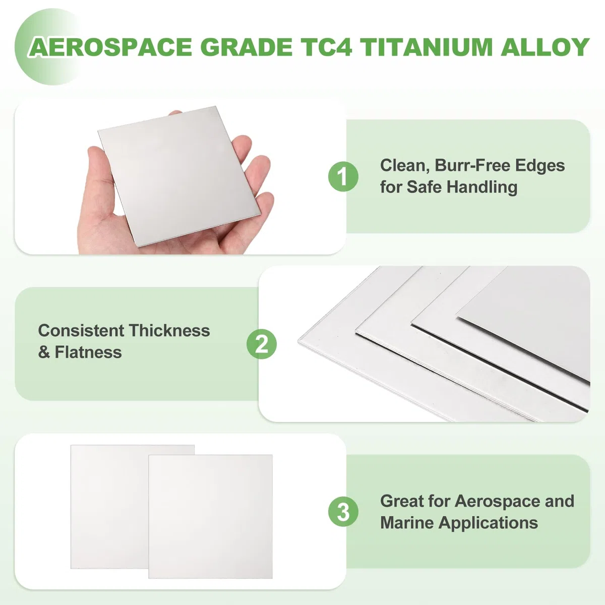 QUARKZMAN Placa De Titanio, TC4 (Grado 5) Ti 100x100x1.2mm Hoja De Aleación De Titanio Resistente Al Calor Alta Relación Resistencia-Peso Para Mecanizado CNC, Aplicaciones De Carreras