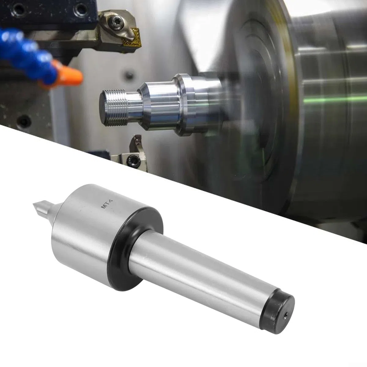 Live Center para herramientas CNC de contrapunto de torno, configuración de triple rodamiento para alto rendimiento y precisión en mecanizado (MT4)