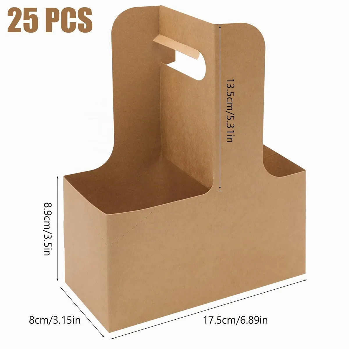 25 Paquetes Portavasos de Carton para Transportar Bebidas, Soportes de Tazas de Café Listos para Usar para Portadores de Frías y Calientes, Ideal para Llevar Vasos de Cafe y Te