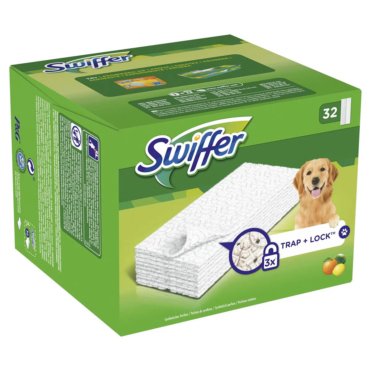 Swiffer seca suelo paños – microred de mascotas Los Dueños, 32 unidades