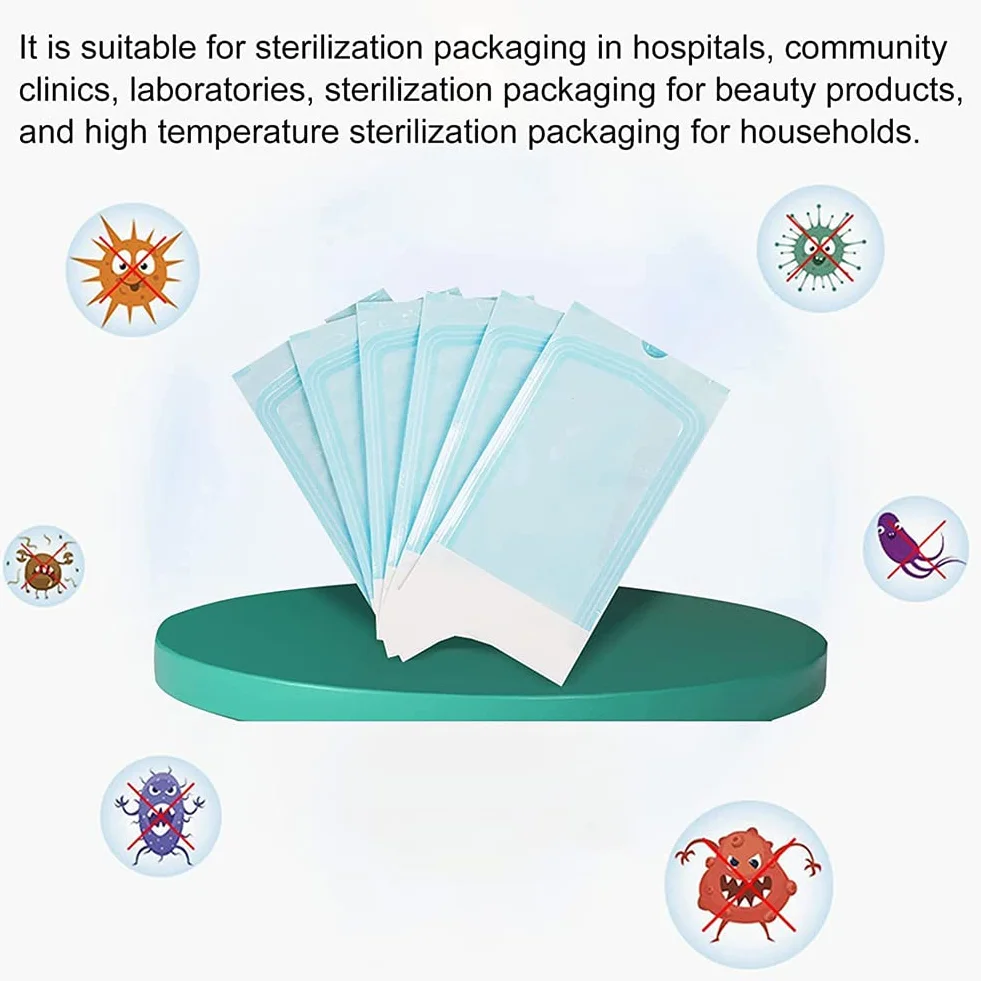 Bolsa de Esterilización,Bolsas de PVC Estériles,Bolsa de Esterilización Sellada Desechable,Bolsas de Esterilización para Herramientas Dentales,Bolsa Esterilizacion (150PC,57X130+70X170+90X260 mm)