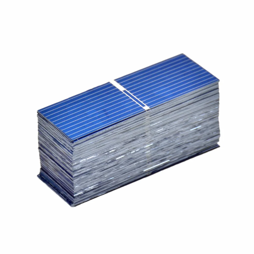 100 unidades de células solares de 0,5 V 400 mA para paneles solares de 52 mm x 19 mm/2 x 0,75 pulgadas, células solares fotovoltaicas de silicona policristalina, energía solar para cargador