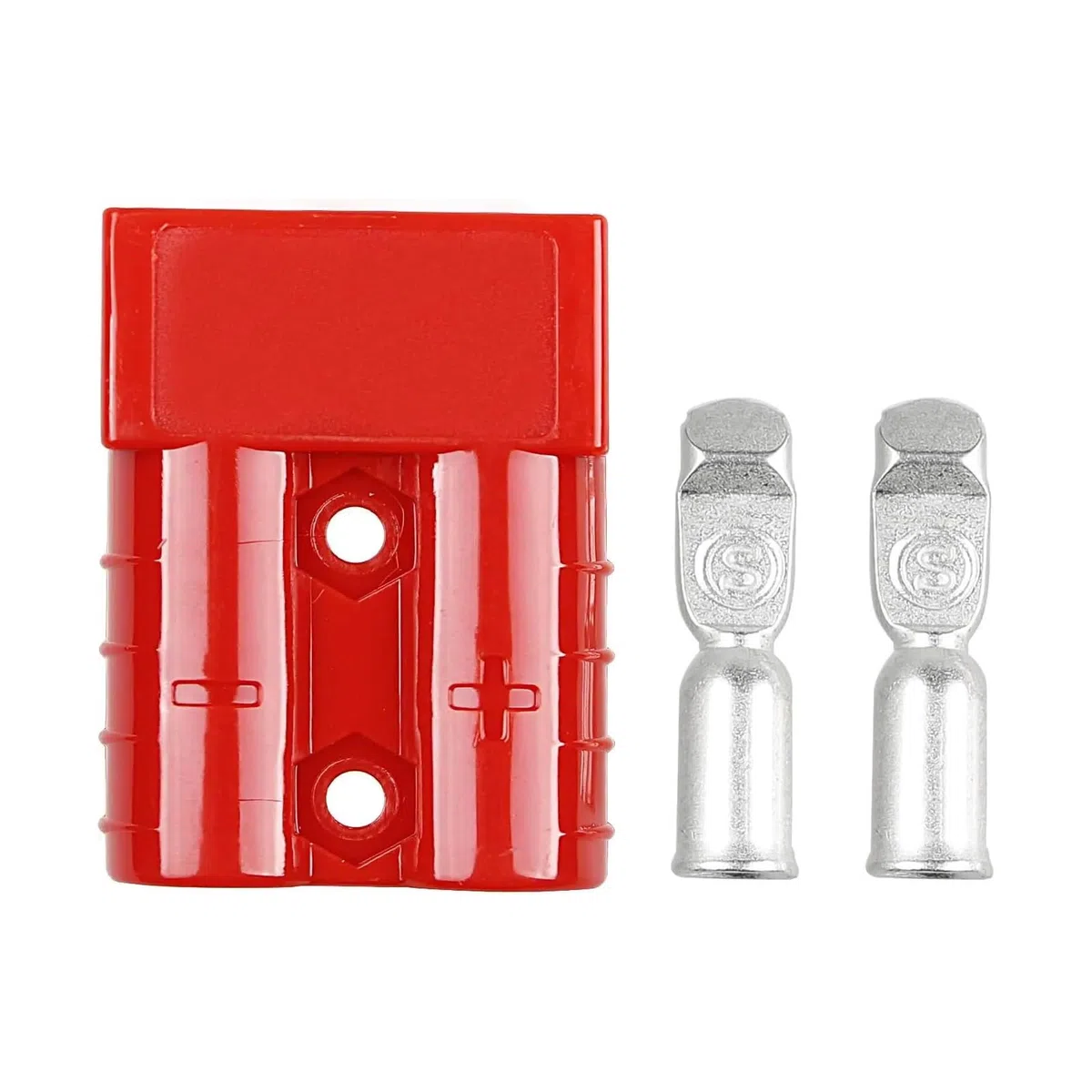 10Pcs Anderson Conector 50A 24V/600V Conector de batería de desconexión rápida Conectores de potencia modulares Kit de conexión rápida Anderson (rojo 50A)