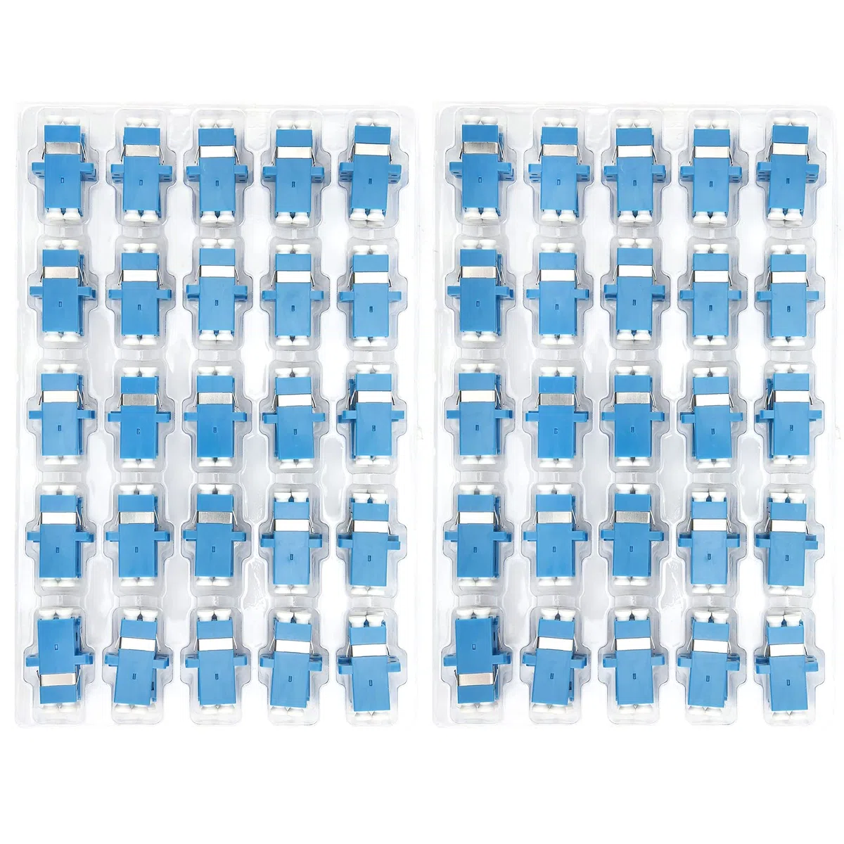 YWBL-WH Adaptador de Fibra Óptica LC-LC UPC 50 Unidades, Acoplador Dúplex para Redes de Alta Velocidad y Conexión Industrial Fibra Óptica Conector Adaptador