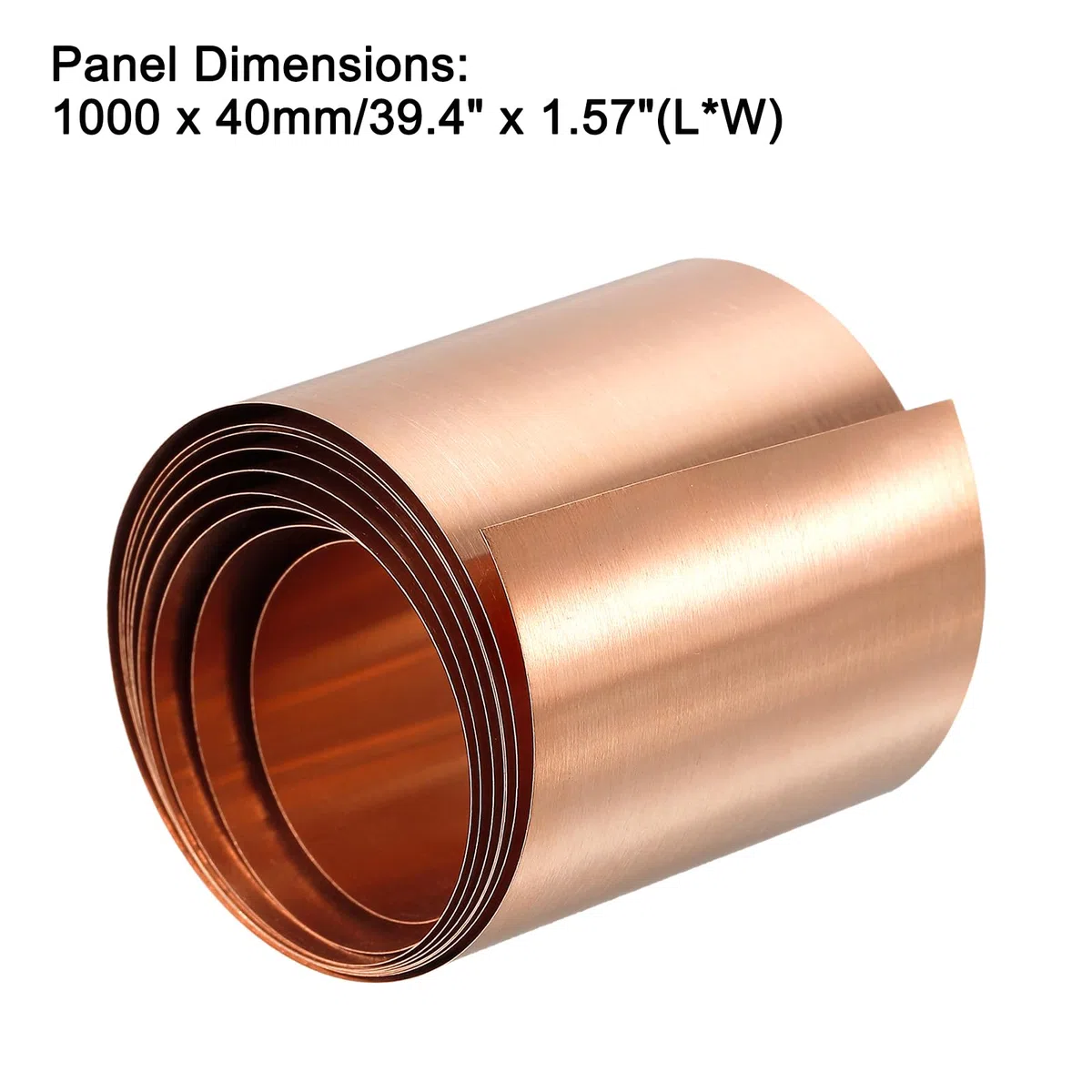 QUARKZMAN Cobre Hoja Rollo, Metal Lámina Placa 1000mm x 40mm x 0,4mm