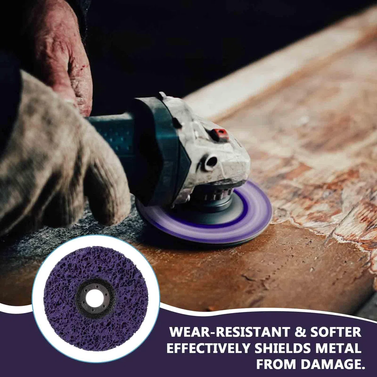 5 Piezas Discos de Limpieza Gruesos 125 mm Discos de Limpieza Abrasivos para Amoladora Angular Eliminacion de Oxido Pintura Descamacion en Metal Madera Piedra y Cemento (Morado)
