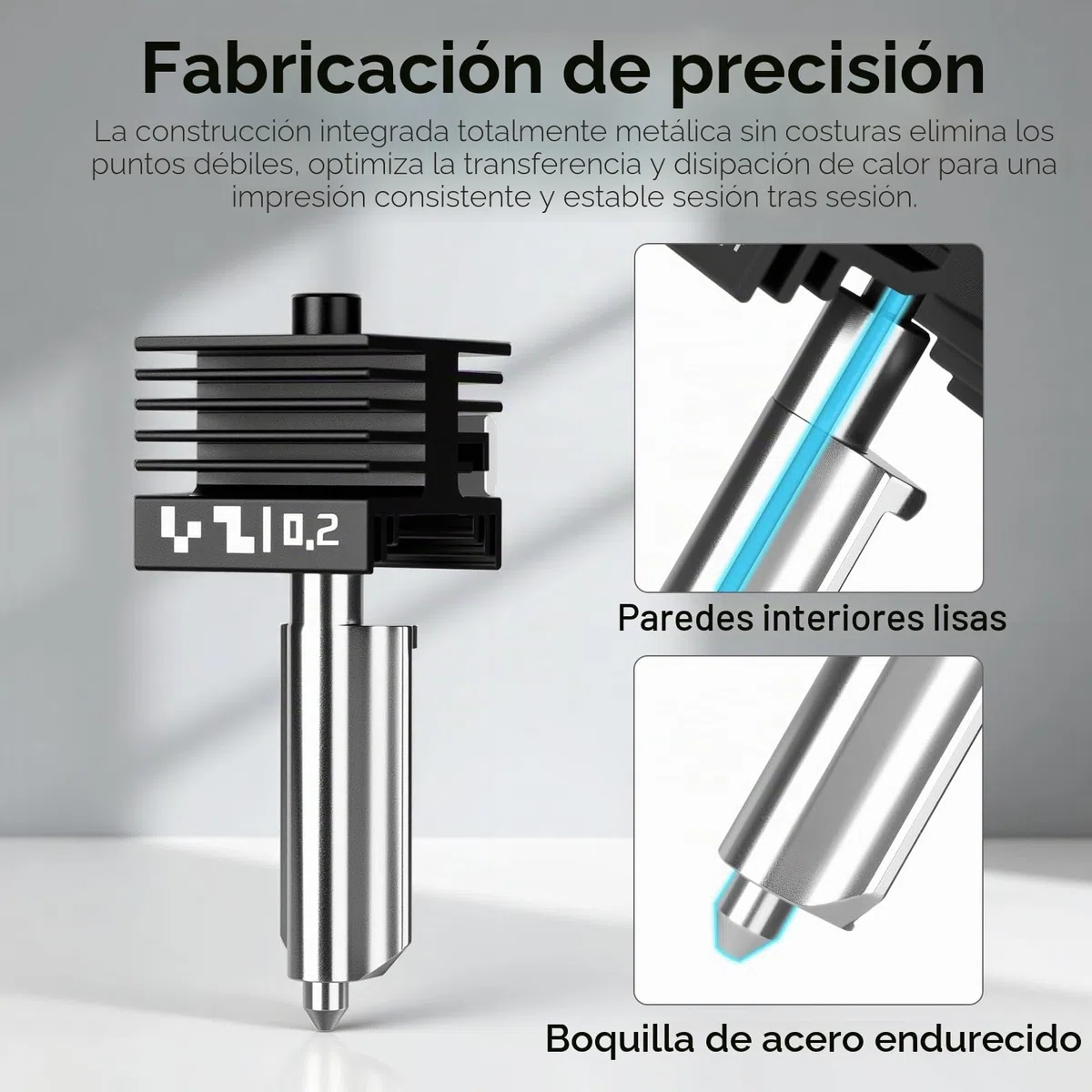 X2D/P2S Alta Velocidad Integrado Quick Swap Hotend, Boquilla Acero Endurecido de 0.2mm Recambio para Hot End Extrusora Alta Temperatura con Cubierta Silicona Compatible with Bambu Lab P2S Impresora 3D