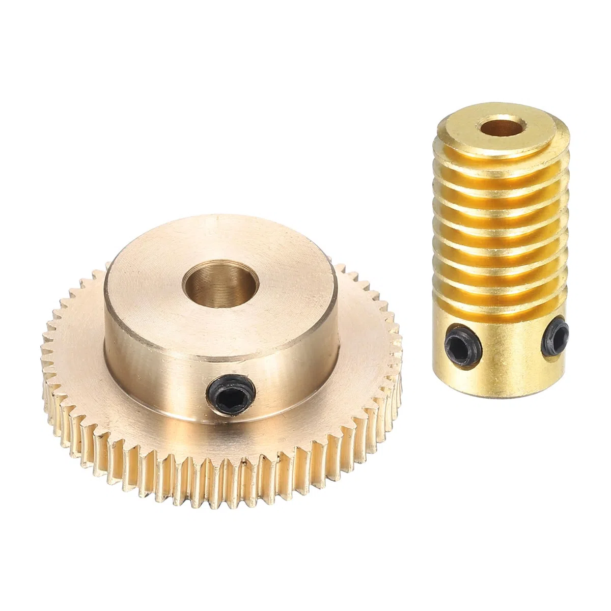 QUARKZMAN Juego de Engranajes de Gusano - Módulo 0.5 Tasa de Reducción 60:1 Diámetro del Agujero del Eje del Engranaje de 3mm y de la Rueda del Engranaje de 6mm 60T (Latón)