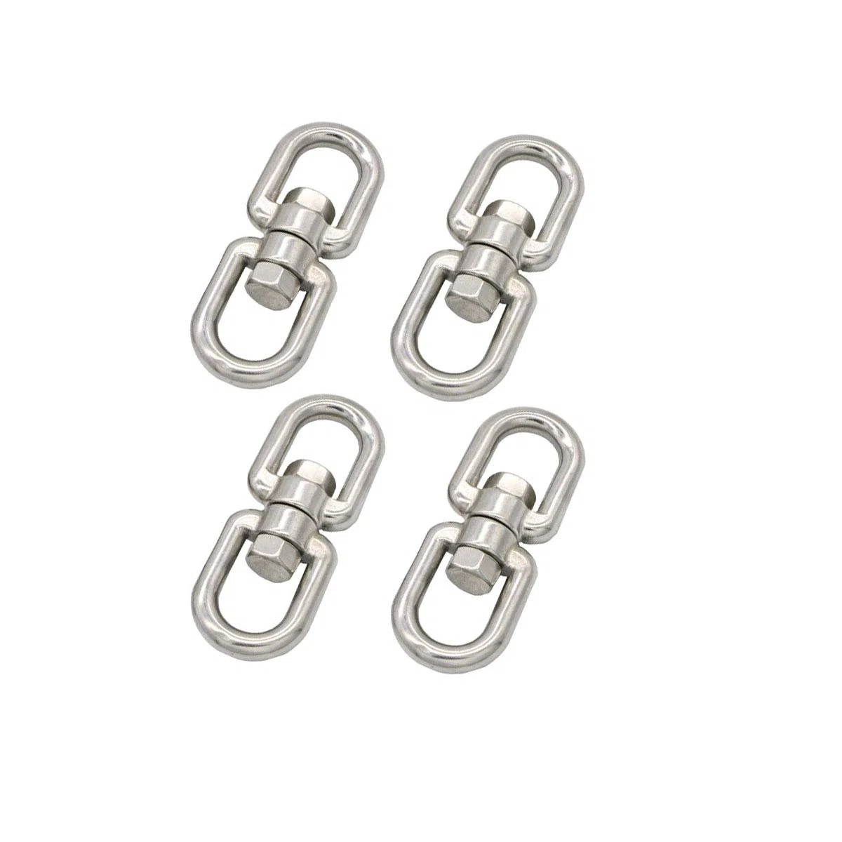 Ganchos giratorios M6, gancho giratorio para colgar de doble extremo, acero inoxidable 304 resistente, conector de anillo giratorio de ojo a ojo, 4 piezas