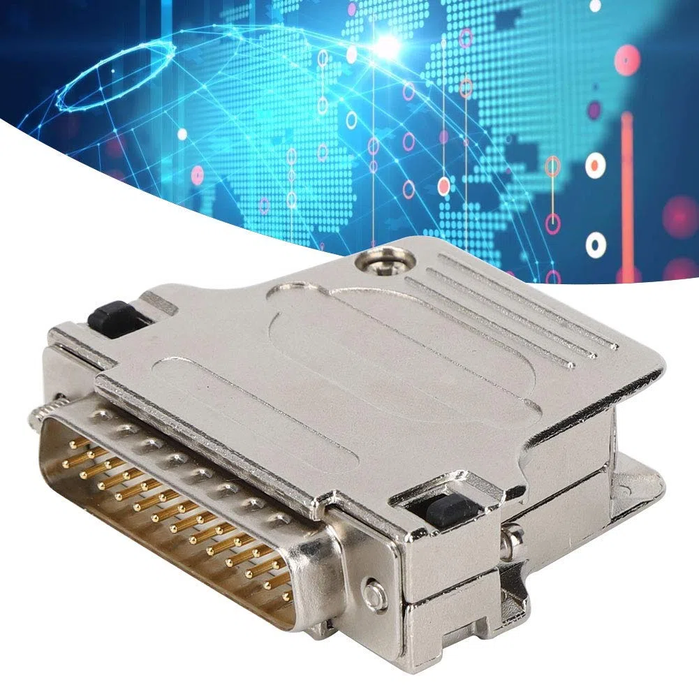 Conector de Metal DB25, Conector Femenino de 25 Pines Metal de Alta Frecuencia Ensamblado D - Sub Conector para PCB, Conectores y Adaptadores