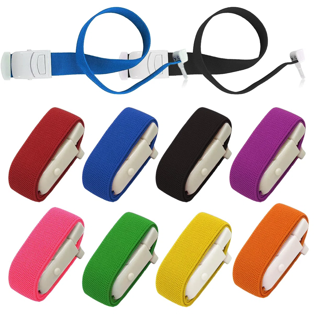 Nizirioo 10 piezas Torniquete Emergencia: Torniquetes Médicos Liberación Rápida, Torniquete Enfermera, Broche Elástico Portátil Torniquete Para senderismo,hogar al aire libre (8 colores)