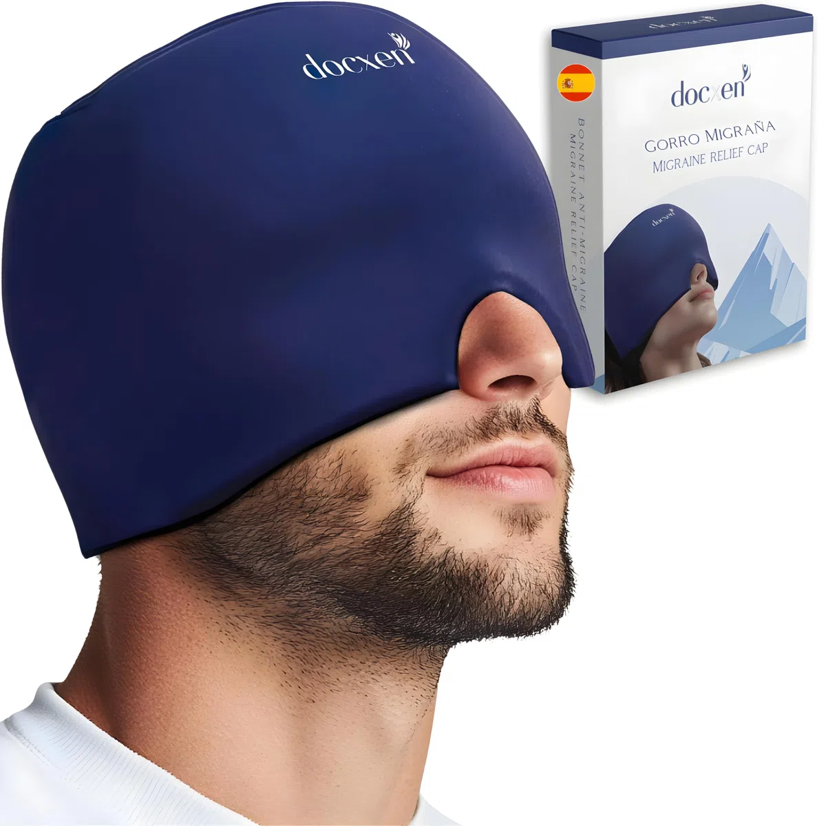 Gorro Migraña Frio, Migraña gorro de gel 360° ✮GARANTÍA DE POR VIDA✮ Antifaz Migraña - Gorro Anti Migraña + Manual + Bolsa Práctica - Gorro Para Migrañas, Dolor de Cabeza, Estrés