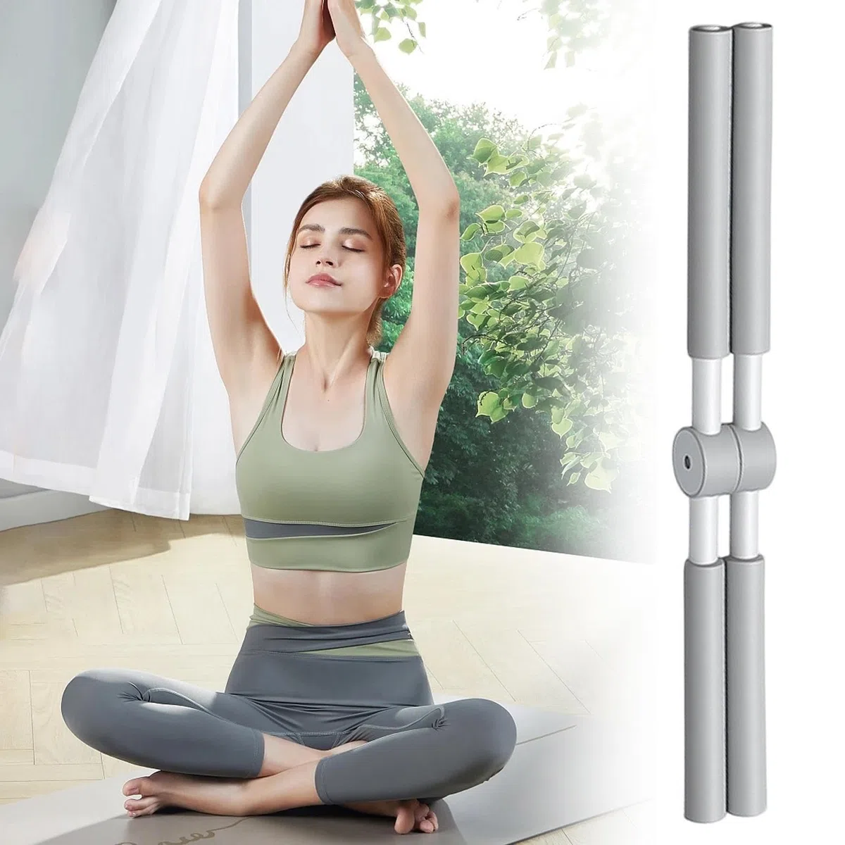 Para Estirar La Espalda: De Yoga De 60 Cm, De Alineación De Postura, Herramienta Correctora De De Cuello | Equipo De Estiramiento Portátil Para Gimnasio, Oficina En Casa, Sent