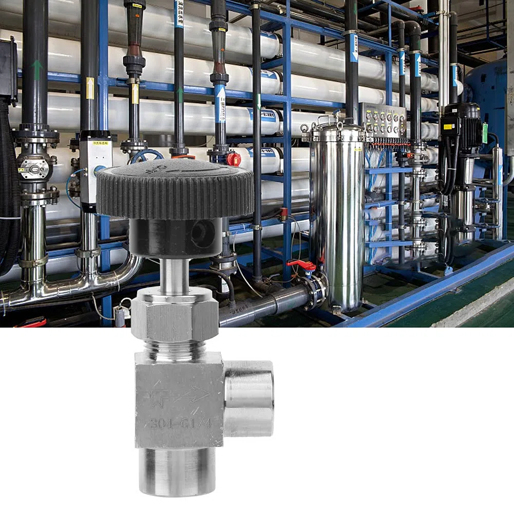 FTVOGUE Válvula de aguja de rosca hembra BSPP Válvula de cierre de tipo recto de acero inoxidable para agua Gas Combustible de combustible(1/4), Other valve accessories