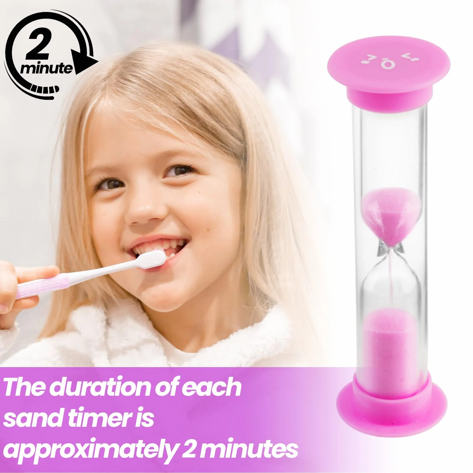 28PCS Sanduhr Sanduhr, HOSTK 2 Minuten Sanduhr Bunte Sanduhr Niedliche Sanduhr Zeitmesser Set Zahnsten-Timer für Kinder Klassenzimmer Spiel Haus Küche Büro, 7 Farben