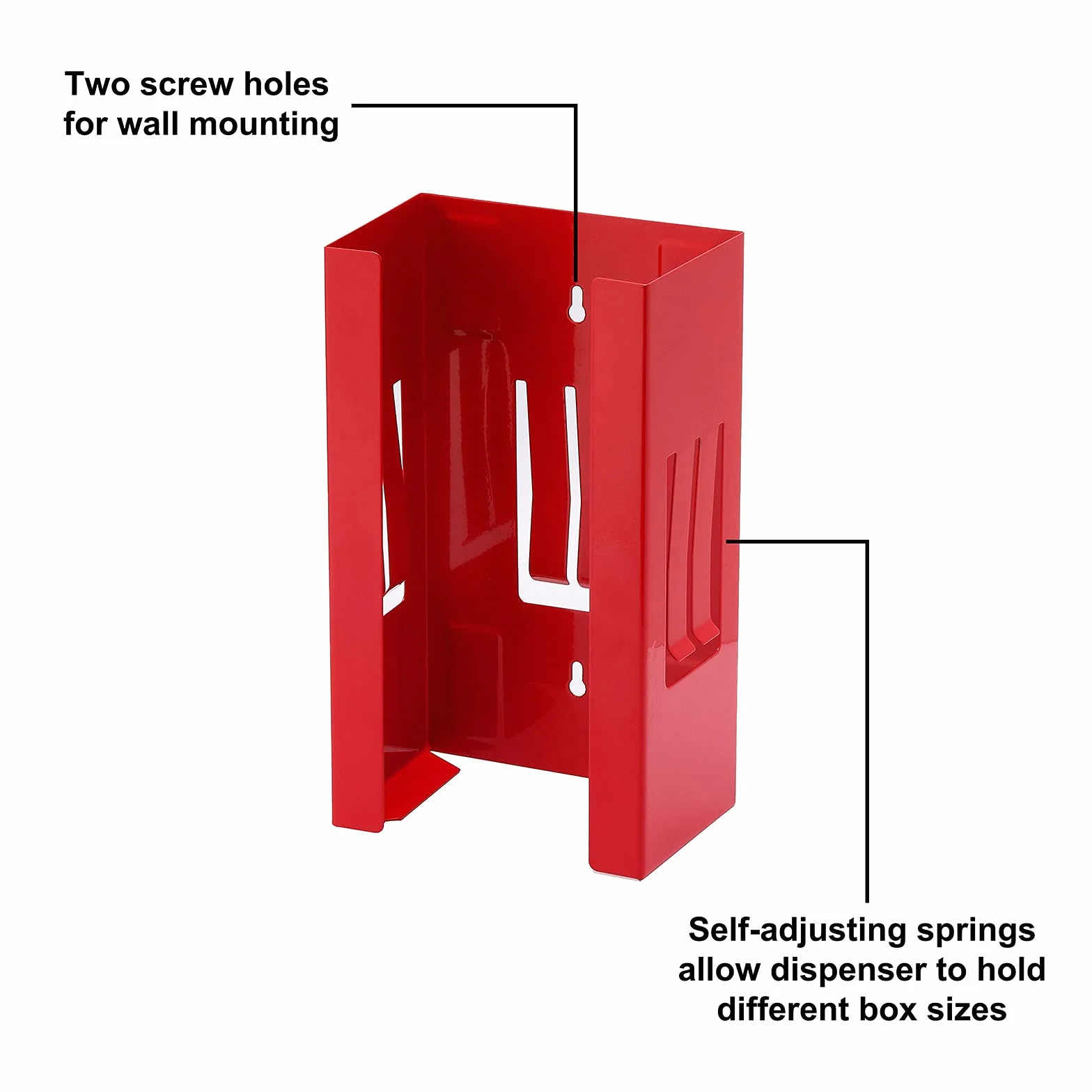 CASOMAN Dispensador magnético de Guantes/pañuelos, Capacidad de 8 Libras, dispensador de Guantes Rojos, Soporte para guantera, Soporte para Guantes para Montaje en Pared, Soporte magnético para