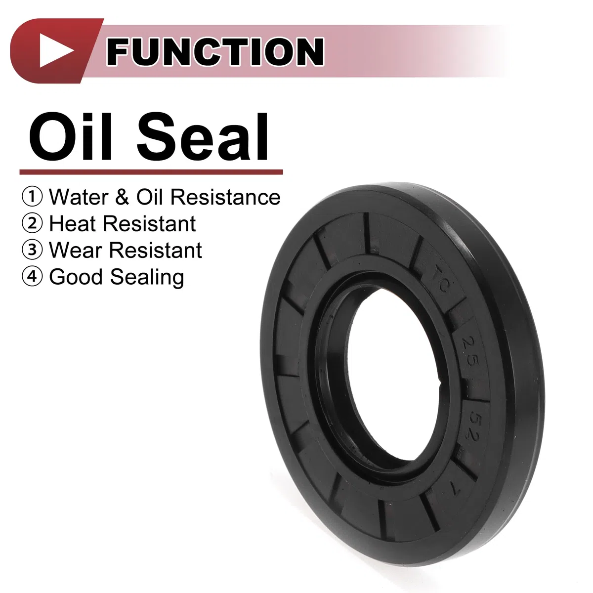 5 Pcs Sello de Eje Rotativo Sello de Aceite de Alta Presión 25x52x7mm Negro Nitrilo 70 Dureza de Goma